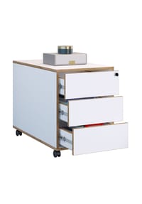 VCM. - Rollcontainer | Beistellcontainer mit drei Schubladen | Maße ca. H. 50 x B. 39 x T. 70 cm | Bürocontainer abschließbar - Salia - Anthrazit