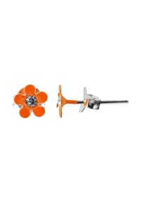 Adelia's - Adelia's Neuheit 2025 - Mädchen Ohrstecker aus 925 Sterling Silber - Kunststoff mit Blume und Strass - - Ø 5 mm - silber