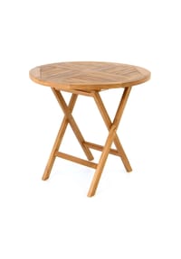 VCM. - Klapptisch | Balkontisch | Gartentisch klappbar | hochwertig Teak Holz | Ø 80cm - Braun