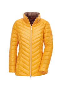 GOLDNER - Kurzgröße:  Leichte Steppjacke mit Kapuze - cappuccino / schieferblau