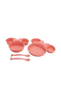 Disney - Disney Minnie Mouse Kindergeschirr-Set 4-teilig – Teller, Schale - Rosa Onesize