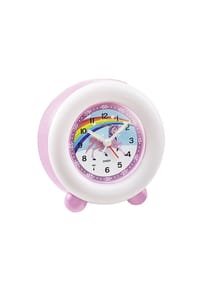 Atlanta by PARAGON - Atlanta Kinderwecker ohne Ticken mit Einhorn-Motiv, Snooze & Leuchtring  - 2136/17 (Rosa) - Rosa