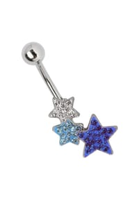 Adelia's - Titan Banane 3 Strass Sterne klar hellblau dunkelblau - bunt