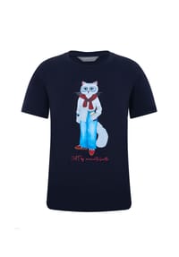 CAT by manii'ta lacitta - Blaues T-Shirt mit Katzenmotiv - blau