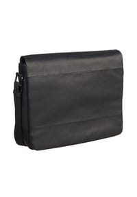 Heyden HAMBURG - Messenger Bag, Leder, Laptopfach, uni - SCHWARZ