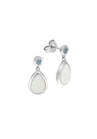 zeeme GEMSTONES - Ohrhänger 925/- Sterling Silber 2 Blautopas beh. 0,38ct. - weiß