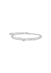 Thomas Sabo Charming - Armband mit Herzen und weiße Steine - silberfarben
