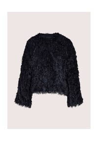 MADELEINE - Festliche Jacke in Feder-Optik - marine
