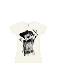LOGOSHIRT® - New Girls T-Shirt Pippi - Pirate - almost white