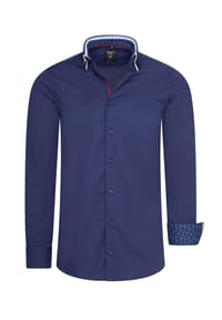 RUSTY NEAL® - Langarmhemd mit trendigen Kontras-Details - Blau