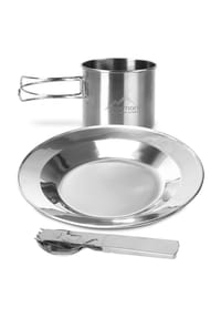 normani® - BW Besteck mit Teller und Falttasse - Silber