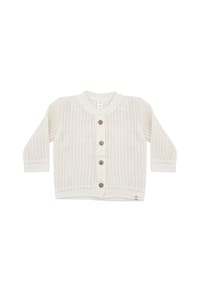 maximo® - GOTS BABY-Strickjacke,Struktur Knöpfe - wollweiß