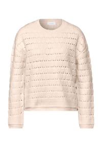 STREET ONE STUDIO - Pullover, strukturiert, für Damen - 14451 LUCID WHITE