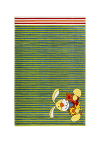 sigikid® - Kinderteppich Semmel Bunny - Kuschelhase auf Steifen - grün blau