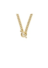 FOSSIL CARLIE T-BAR - Fossil Damen Carlie T-Bar Pavé goldfarbene Edelstahl-Kette mit Knebelverschluss, JF04956710 - GOLD