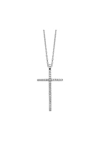 Julie Julsen® - Anhänger mit Kette 925/- Sterling Silber 28 Zirkonia - weiß