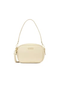 kazar - Cremefarbene Lederhandtasche mit zwei eleganten Griffen - Creme
