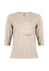 ROADSIGN® australia - Damen Langarmshirt Harmony mit Print und 3/4-Ärmeln - beige