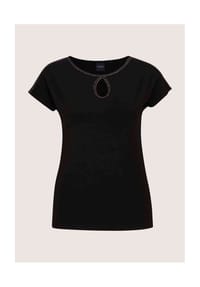 MADELEINE - Cut-out-Shirt mit Schmuckband - schwarz / gold