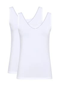 Nina von C. - Unterhemd, 2er-Pack, V-Ausschnitt, für Damen - 100 WEISS