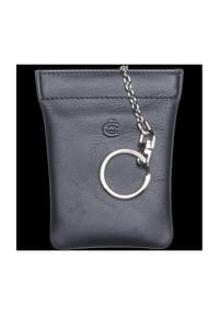Esquire - LOGO Schlüsseletui, Leder, Schlüsselring - SCHWARZ