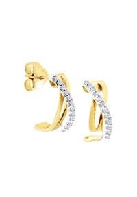 MONCARA - Damen Ohrstecker, 37er Gold, 24 Diamanten zus. ca. 0,15 Karat - Gelbgold