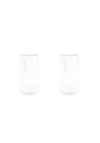 mulex® - Glas Set Stripe Riffel Longdrink-Glas - Transparent 2x