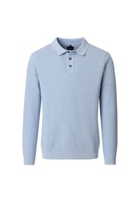 VENTI - Herren Polo-Shirt langarm gemustert - Beige