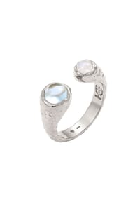HAZE & GLORY - Ring Aquamarin Mondstein 925 Sterling Silber - Gold