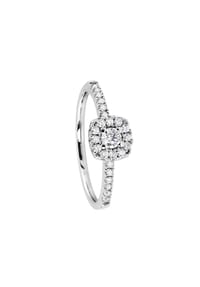 MONCARA - Damen Ring, 585er Weißgold mit 25 Diamanten, zus. ca. 0,25 Karat - SILBER