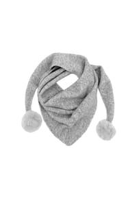 maximo® - MINI GIRL-Dreiecktuch, Pompons - mittelgraumeliert