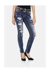 CIPO & BAXX® - Jeans mit lässigen Destroyed-Elementen, WD457 - BLUE