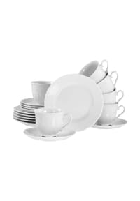 CreaTable - Rokoko Weiss, Kaffeeservice 18-tlg - Weiss