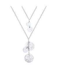elli. PREMIUM - Halskette Layer Erbskette Plättchen Anhänger 925 Silber - Silber