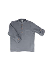 maximo® - GOTS MINI BOY-Hemd, langer Arm Musselinstoff - altindigo-weiß-streifen