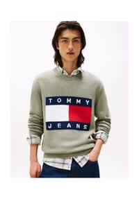 TOMMY Jeans - Pullover, Baumwolle, für Herren - M1P UTILITY SAGE