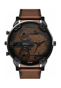 DIESEL® MR. DADDY SLIM - Diesel Herrenuhr Mr. Daddy Slim mit mehreren Uhrwerken, braunes Leder, DZ7492 - Schwarz