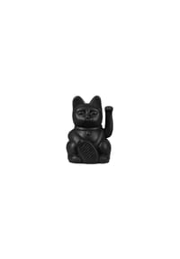 DONKEY - Winkekatze Lucky Cat Mini Maneki Neko, Schwarz, 10 cm - Dunkelblau