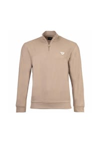 EMPORIO ARMANI - Herren Troyer-Sweatshirt - WAFFLE TERRY, Waffelstruktur, Stehkragen, Baumwollmix - Dunkelblau