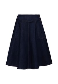 QUEEN KEROSIN - A-Linien-Rock mit Cinch-Back Josie - Denim