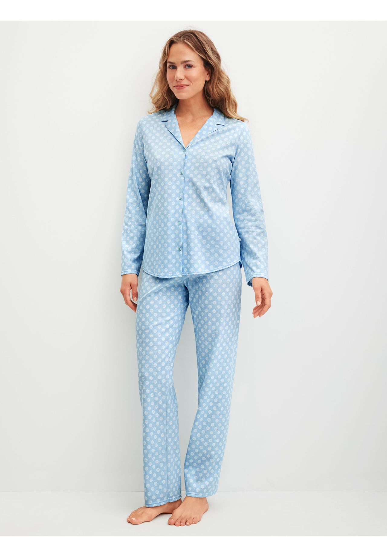 Calida Damen Pyjama, DurchgeknöPft Fruity Dreams, Blau, M