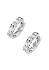 SMART JEWEL® - Creolen Vorderseite diamantiert, Silber 925 - gold