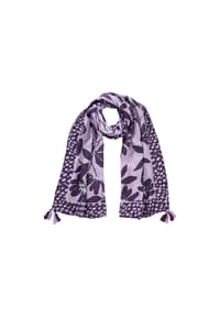 olsen - Schal mit Panneaux-Print und Quasten - Purple Rose