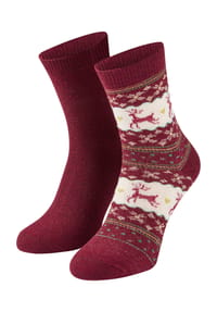 MANGUUN - Socken, 2er-Pack, Winterlook, für Damen  - BEIGE