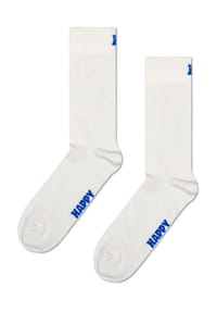 HAPPY SOCKS - Socken "Solid", Rippbündchen - 1000 WHITE