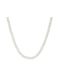 VALERO PEARLS - Damen Kette aus 925/- Sterling Silber in Silber mit Süßwasser-Zuchtperle - weiß