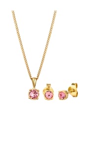 elli. - Schmuckset Schmuckset Glas Kristalle Rose 925 Sterling Silber - Gold
