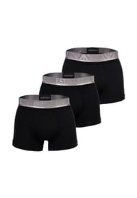 EMPORIO ARMANI - Herren Trunks, 3er Pack - SHINY LOGOBAND, Shorts, Stretch Cotton - Blau