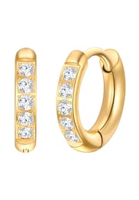 EAST / SIDE - Damen Ohrringe aus Edelstahl in Gelbgold mit Zirkonia - gelbgold