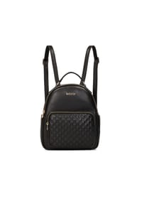 Kazar - Schwarzer Lederrucksack mit geprägtem Muster - Schwarz